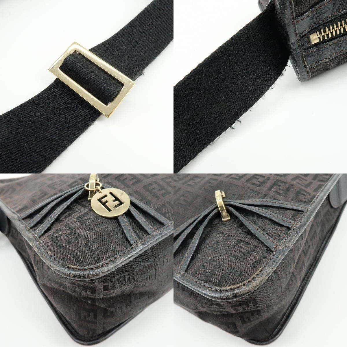 Fendi Fendi Zucchino Shoulder Bag Brown Size ONE SIZE - 4 Thumbnail