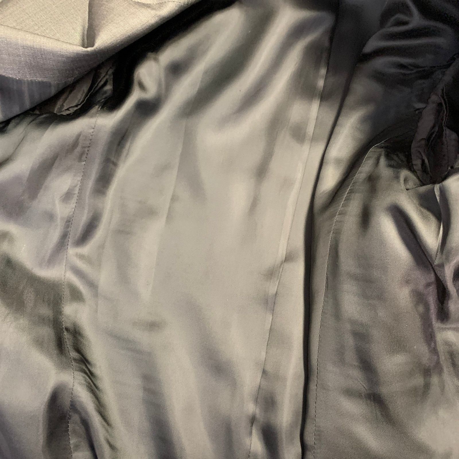 Givenchy Grey Virgin Wool Silk Herringbone Notch Lapel Sport Coat Size 36R - 8 Thumbnail