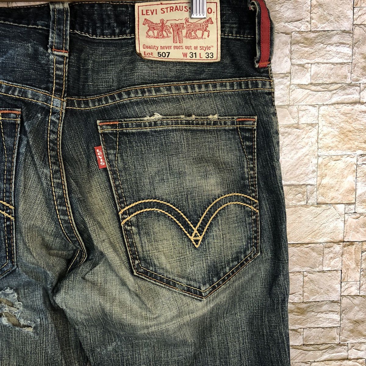 Levi's 507 Levis Blue Denim jeans Pants #7571 Size US 31 - 18 Thumbnail