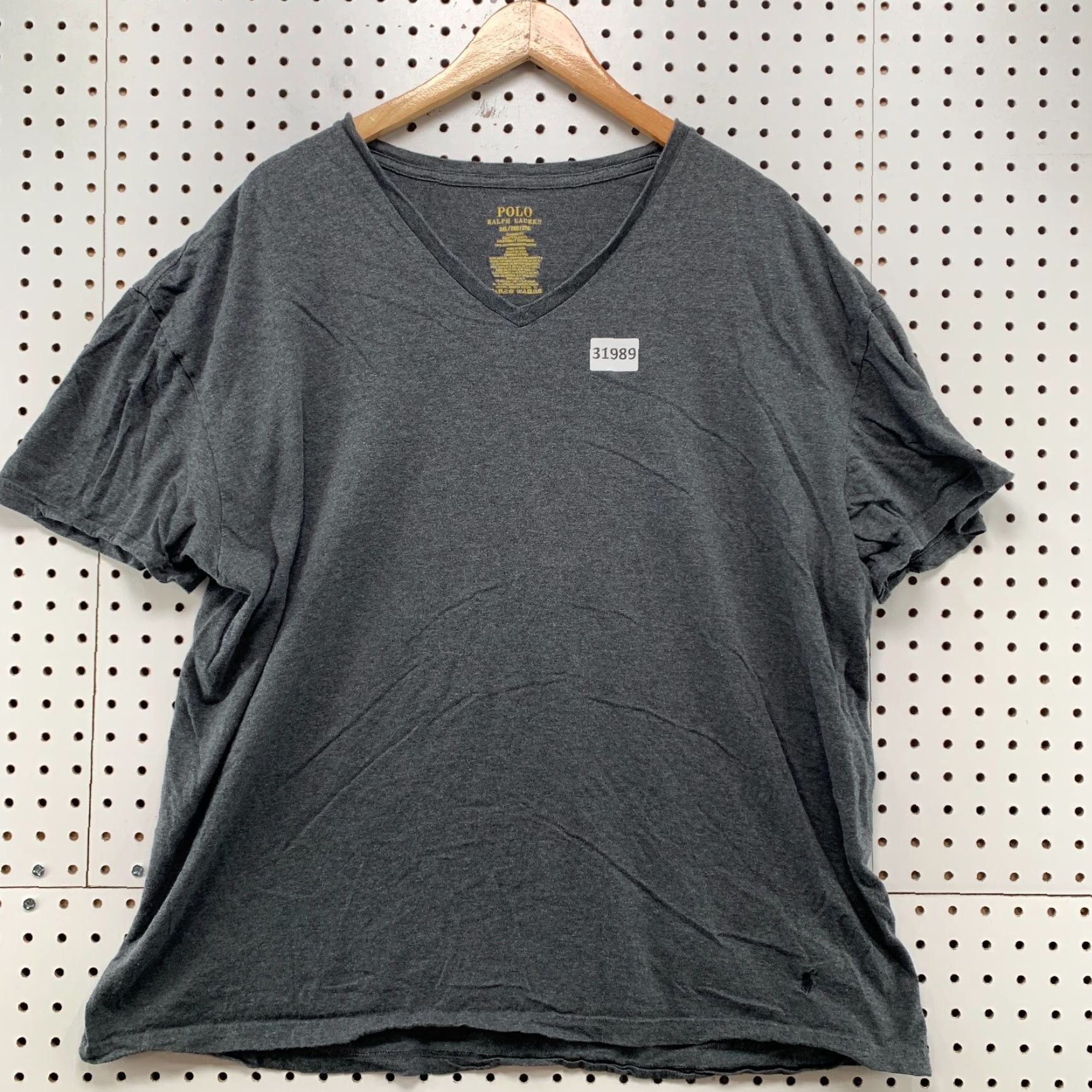 Polo Ralph Lauren Polo Ralph Lauren Shirt Mens XL Gray Pony V-Neck Casual 24.5x26.5 Size US XL / EU 56 / 4 - 2 Thumbnail