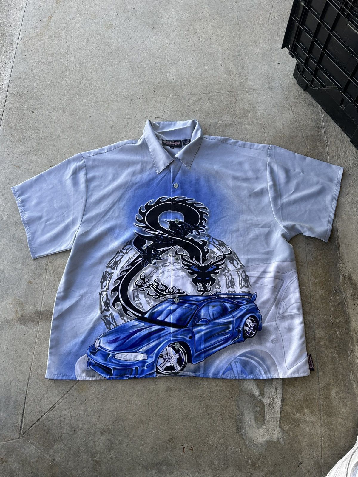 Vintage Y2k 2001 sapphire lounge air brushed style race dragon buton Size US XXL / EU 58 / 5 - 1 Thumbnail