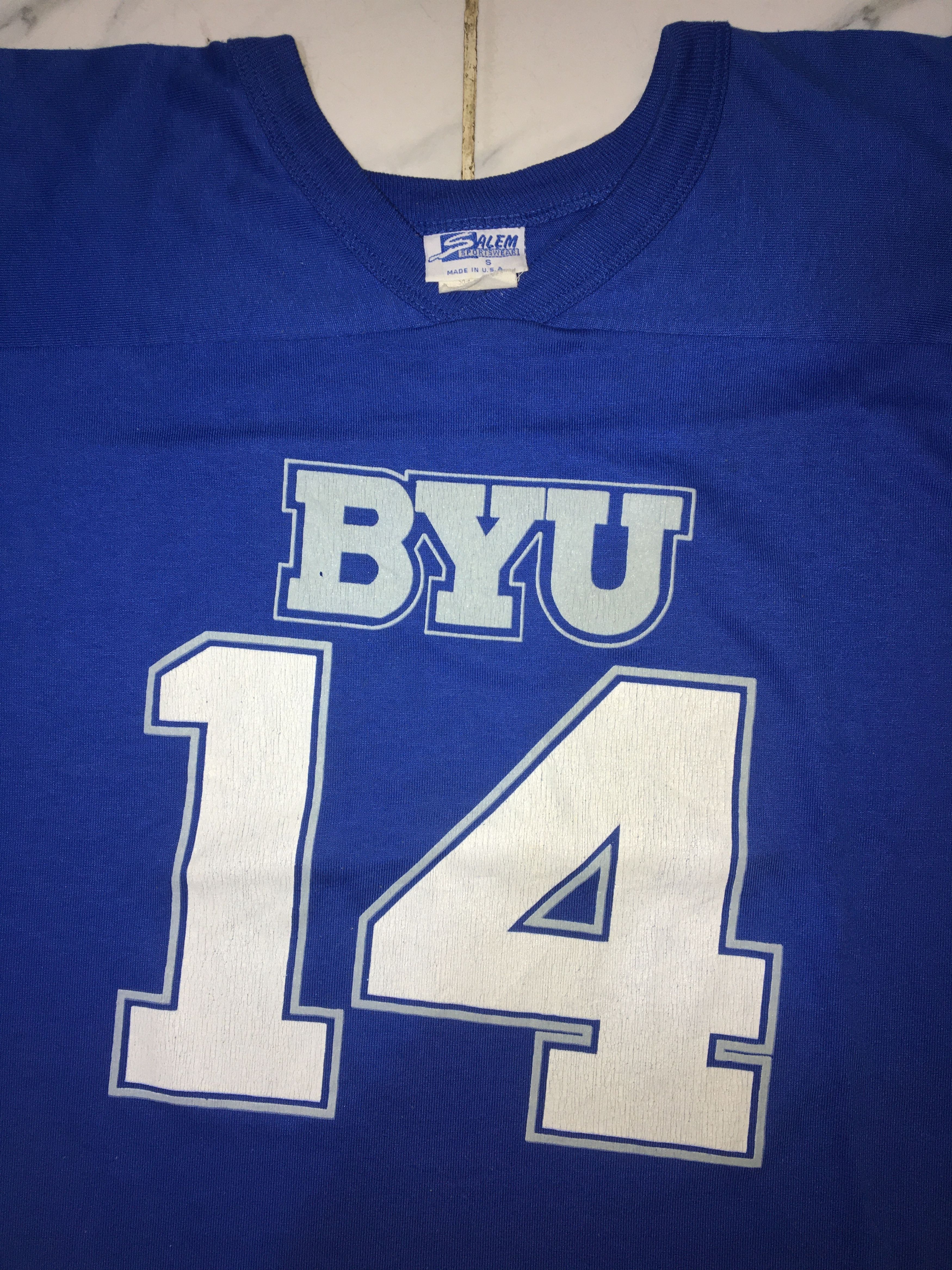 Salem Sportswear Vintage SALEM Sportswear BYU 14 Tshirt Size US S / EU 44-46 / 1 - 3 Thumbnail