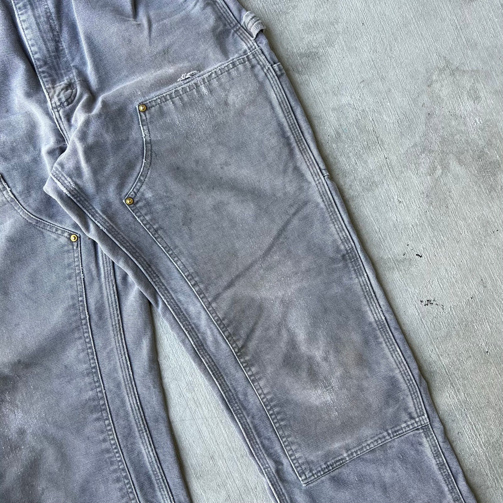Carhartt × Vintage Carhartt faded gray double knee work wear carpenter pants Size US 31 - 8 Thumbnail