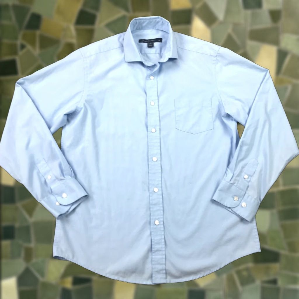 Joseph Joseph & Feiss Shirt Mens Size 18 Blue Button-Up Long Sleeve Cotton Blend Size US XXL / EU 58 / 5 - 1 Thumbnail