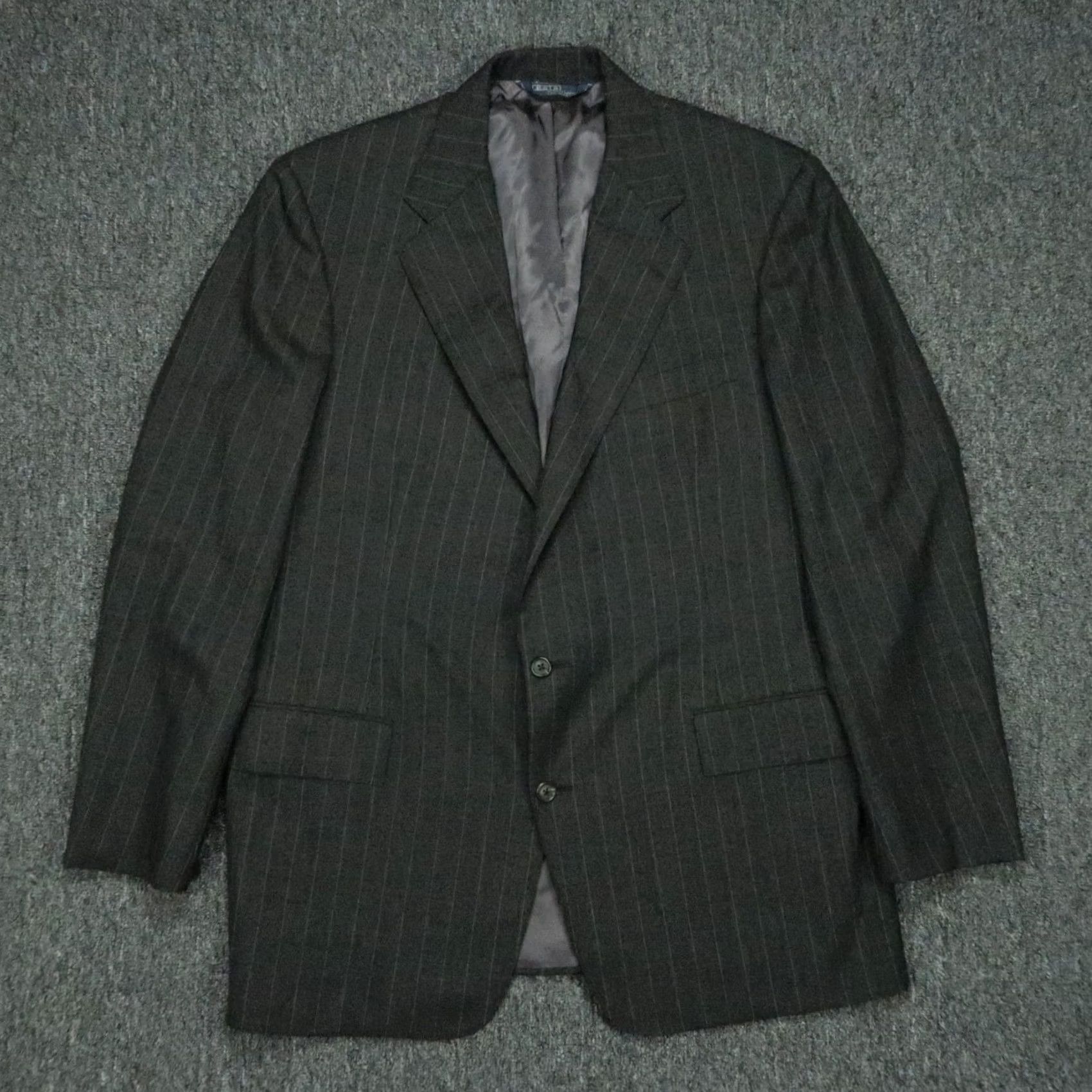 Polo Ralph Lauren VINTAGE Polo Ralph Lauren Blazer Men 44L Gray Wool Pinstripe Striped 2 Piece Blazer Mens Size US XXL / EU 58 / 5 - 2 Thumbnail