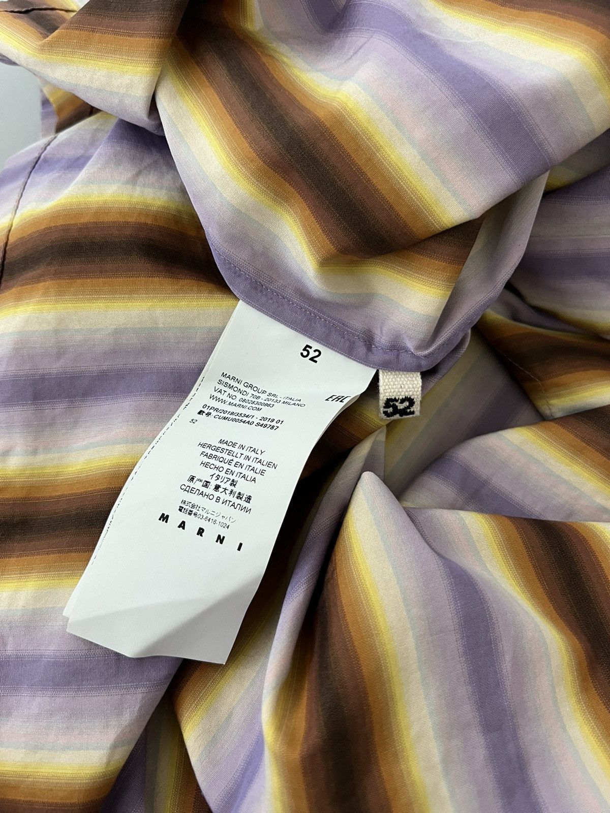 Marni Marni Light Purple & Brown Striped Shirt Size US L / EU 52-54 / 3 - 6 Thumbnail