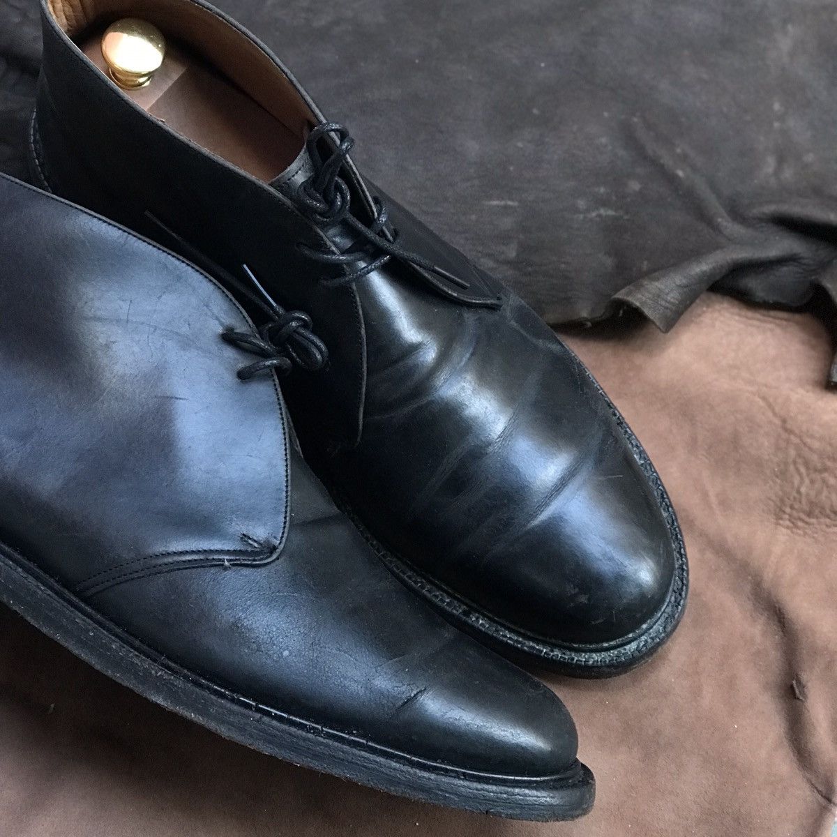 Church's CHURCHS MADE IN ENGLAND CUSTOM GRADE BLACK SMOOTH LEATHER Size US 10.5 / EU 43-44 - 2 Thumbnail