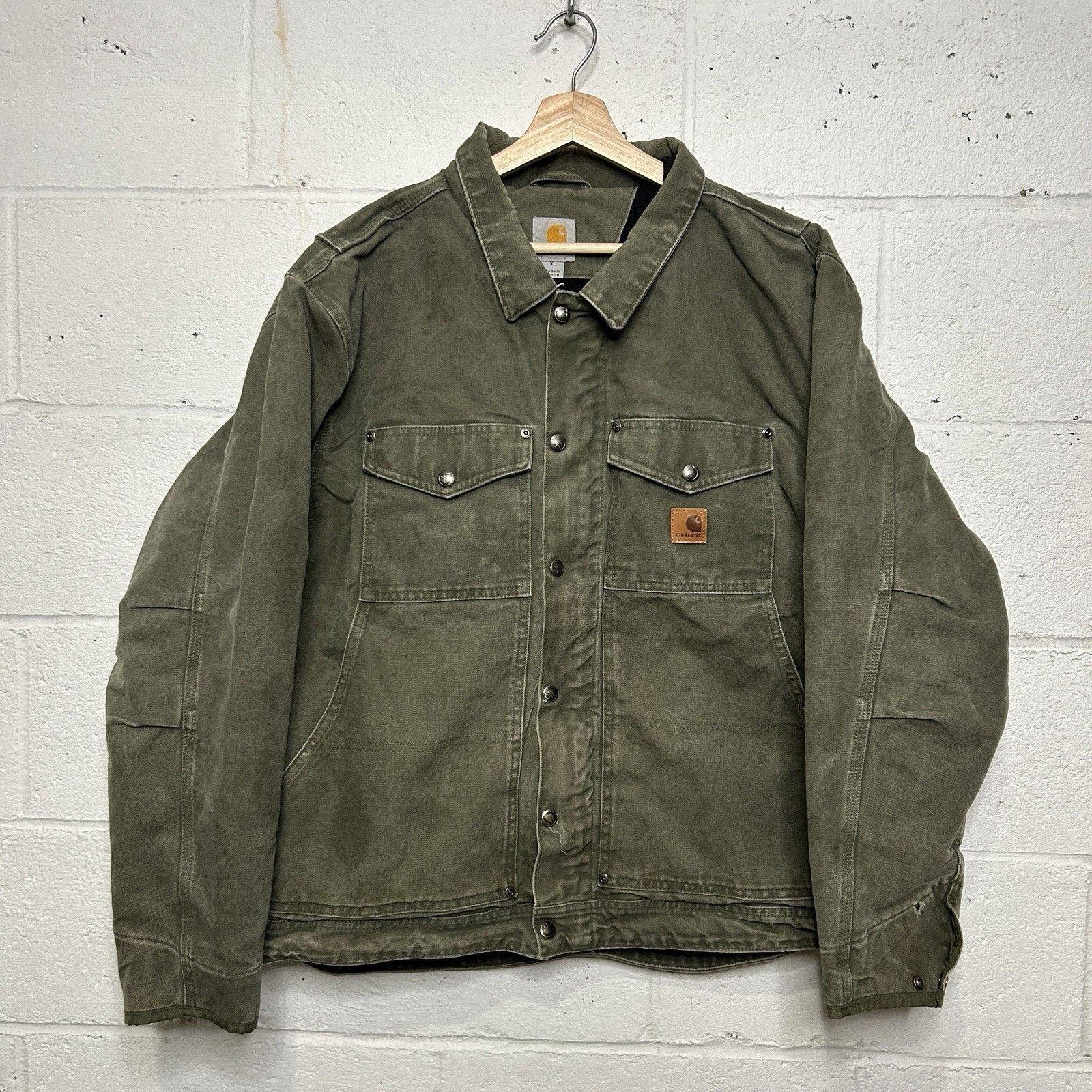 Carhartt Carhartt Canvas Fleece-Lined Berwick Jacket “Moss Green” Size US XL / EU 56 / 4 - 1 Thumbnail