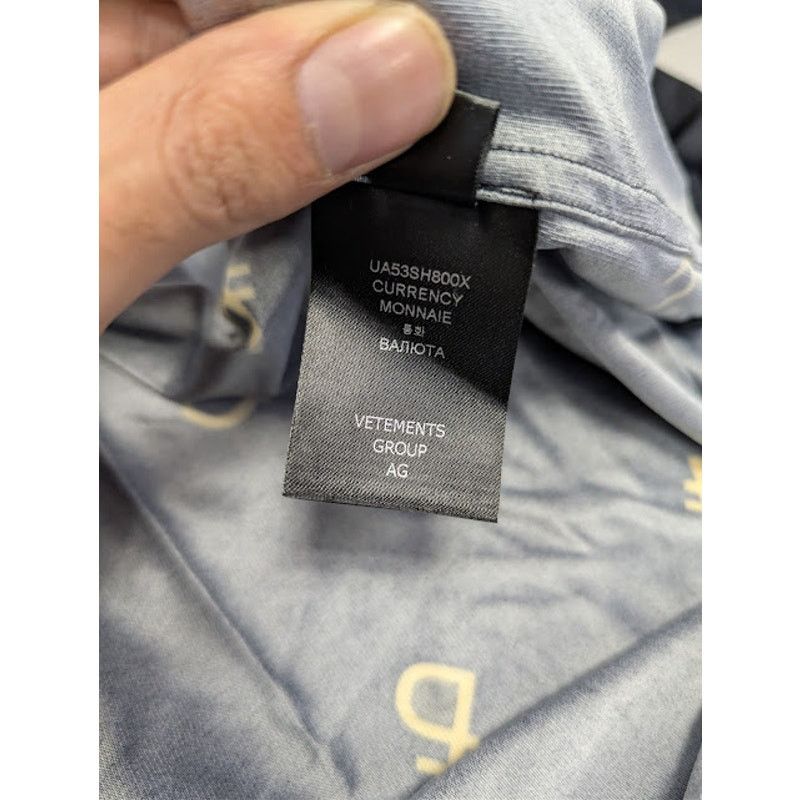 Vetements o1rshd1 Currency Print Button Up Shirt in Black Size US L / EU 52-54 / 3 - 19 Thumbnail