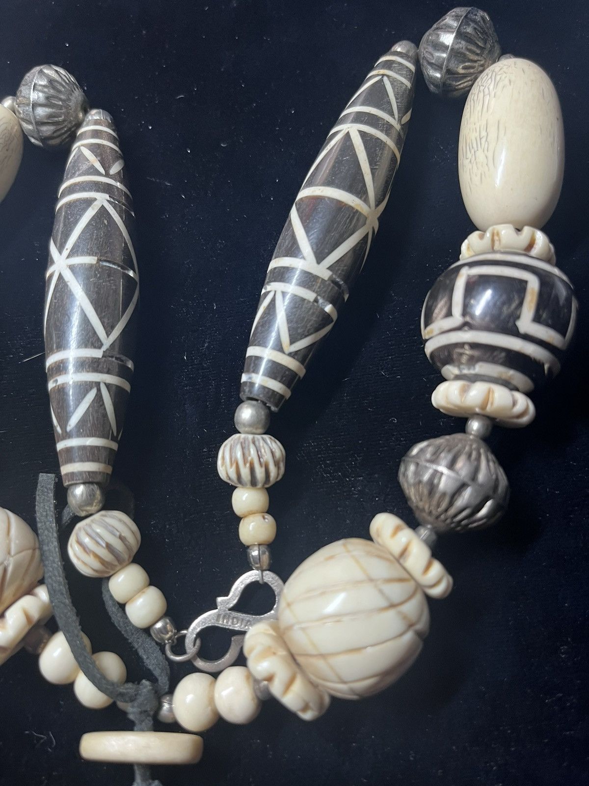 Other Vintage Indian Tribal Statement NecklaceCarved Bone & Wood Size ONE SIZE - 4 Thumbnail
