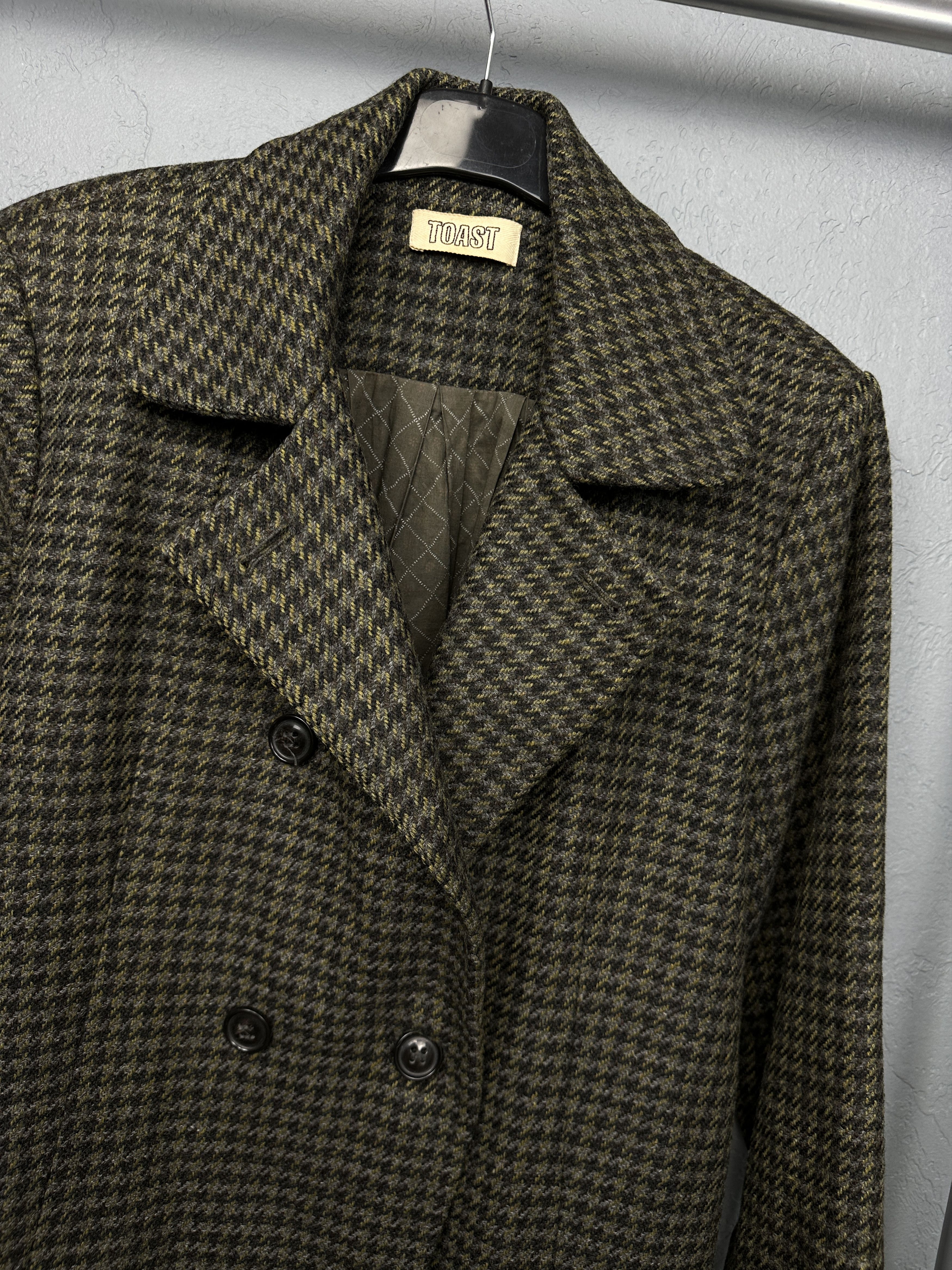 Vintage TOAST Womens Italian Wool Long Tweed Coat Jacket Size L / US 10 / IT 46 - 2 Thumbnail