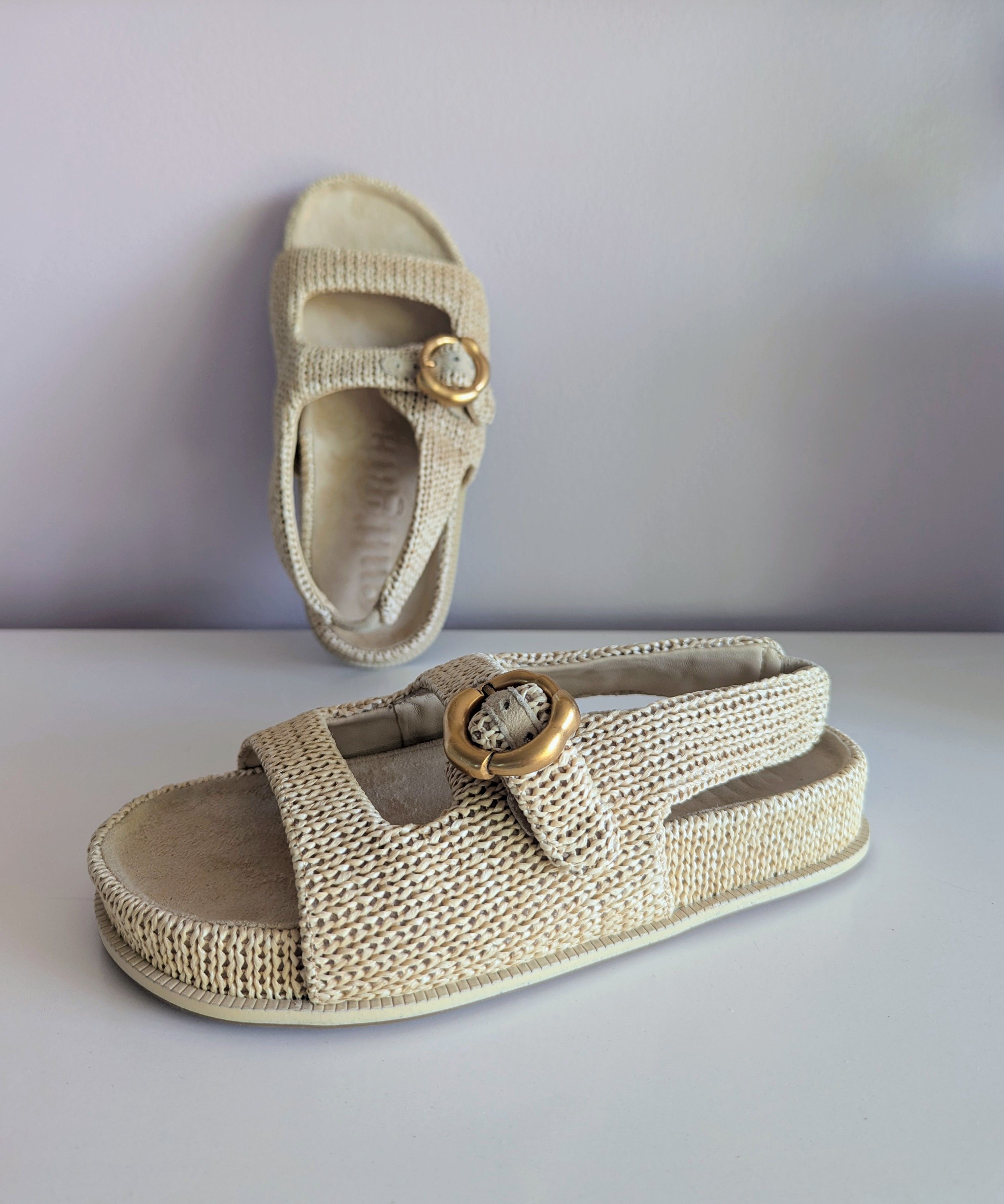 Cult Gaia RARE CULT GAIA Brielle Raffia Sporty Sandals 36.5 Natural Size US 6.5 / IT 36.5 - 5 Thumbnail