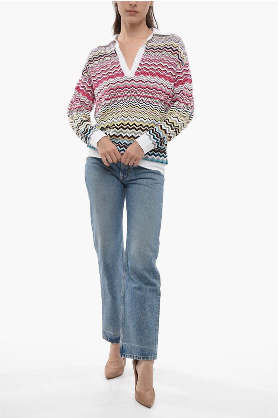 Missoni og1mm0724 Long Sleeved Iconic Sweater in Multicolor Size S / US 4 / IT 40 - 4 Thumbnail