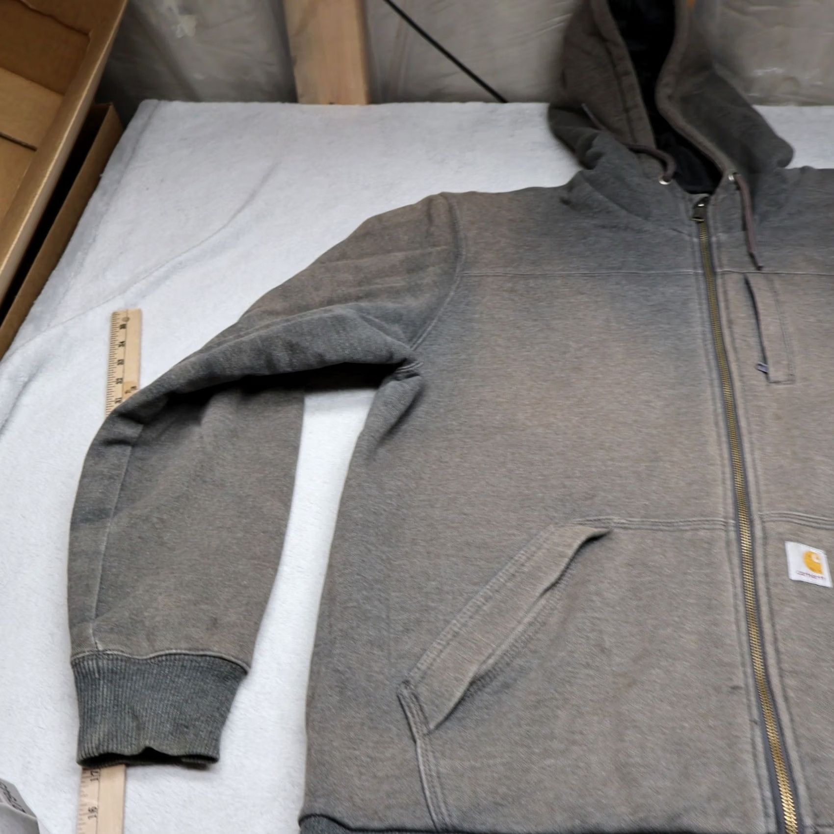 Carhartt VINTAGE Carhartt Jacket Men XL Gray Rain Defender Full Zip Quilted Hoodie Lined Outdoor Size US XL / EU 56 / 4 - 2 Thumbnail