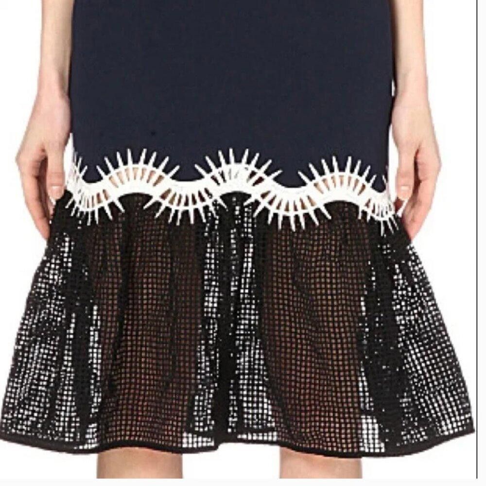 Jonathan Simkhai Jonathan Simkhai Embroidered Navy Mesh Midi Dress Size 6 Size M / US 6-8 / IT 42-44 - 4 Thumbnail