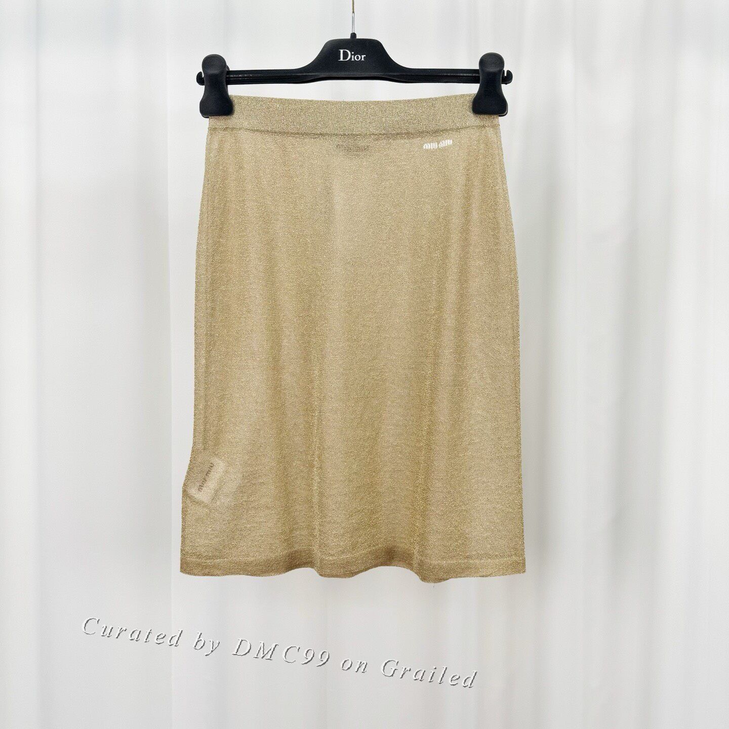 Miu Miu Miu Miu Embroidered Letter Gold Thread Skirt Size 40" / US 18 - 1 Thumbnail
