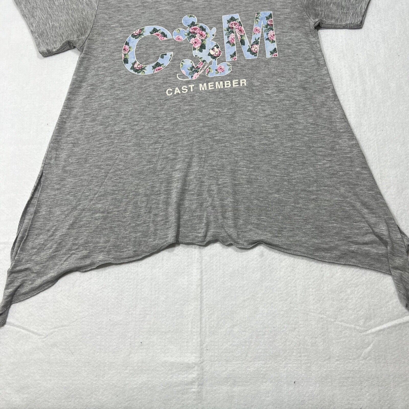 Disney Disney Cast Exclusive Collection Large Gray Floral T Shirt Size L / US 10 / IT 46 - 6 Thumbnail