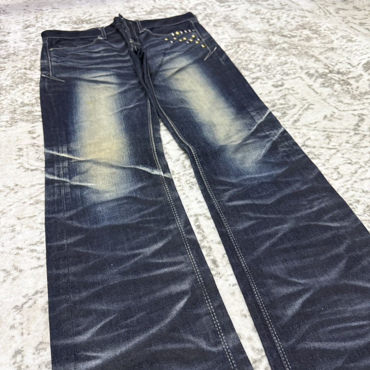 GOSTAR DE FUGA Fuga Smoke Shadow Wash Claw Mark Studded Jeans Size US 32 / EU 48 - 6 Thumbnail