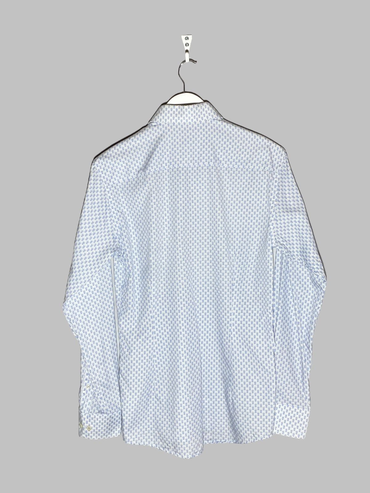 Eton Eton Slim Fit Filigree Pattern Poplin Cotton Shirt Size US M / EU 48-50 / 2 - 2 Thumbnail