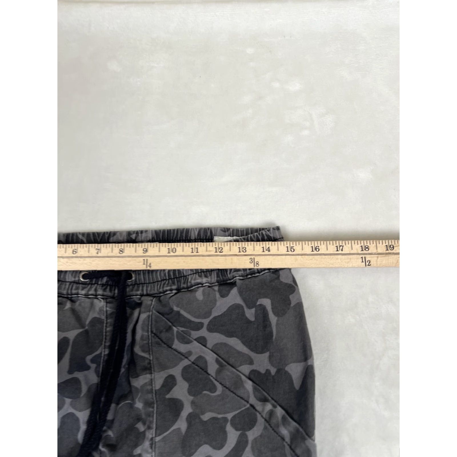 Pacsun PacSun Cargo Pants Mens Small Gray Camo Regular Fit Elastic Waist Drawcord Size US 29 - 6 Thumbnail
