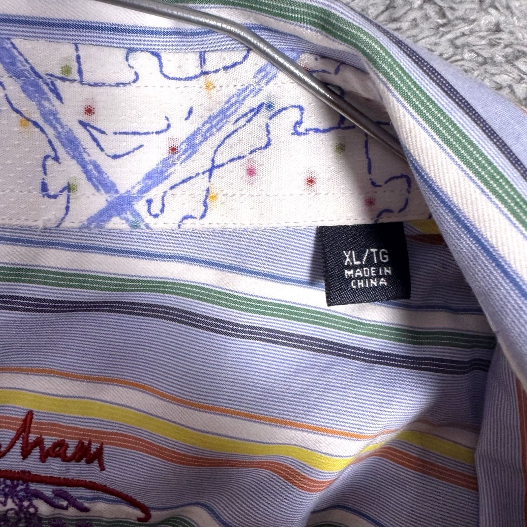 Robert Graham VINTAGE Robert Graham Shirt Mens XL Barcode Flip Cuff Classic Preppy Geometric Abstract Size US XL / EU 56 / 4 - 6 Thumbnail
