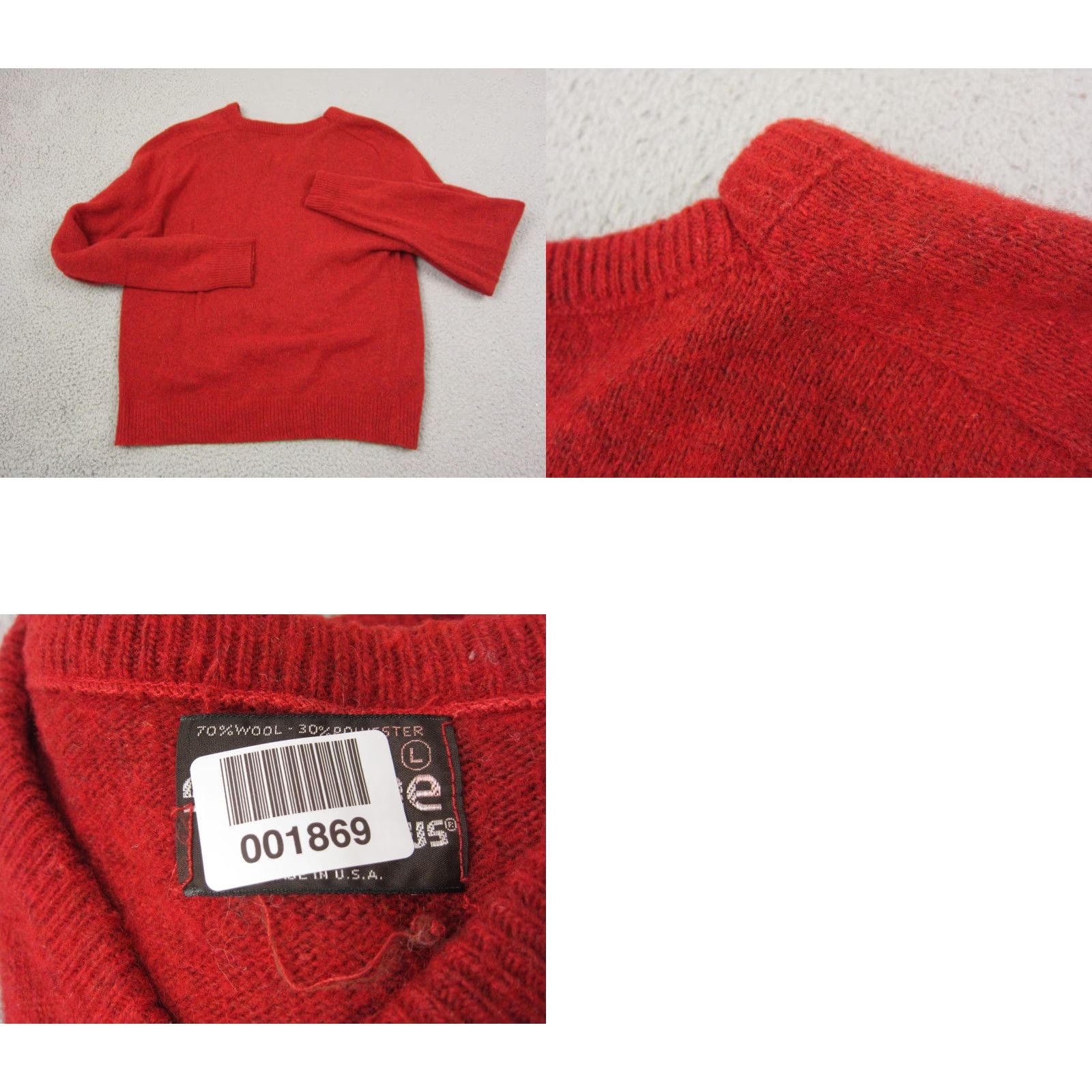 Vintage VINTAGE Studio One Sweater Mens L Red Wool V-Neck Made in USA Disco Size US L / EU 52-54 / 3 - 8 Thumbnail