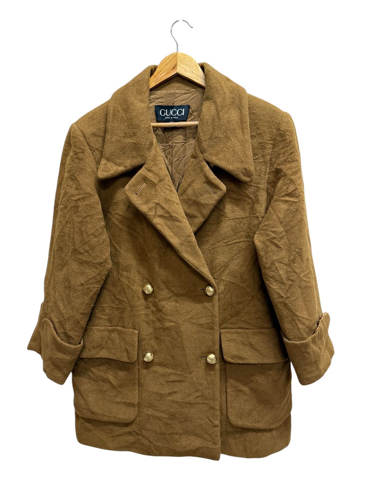 Gucci VINTAGE GUCCI WOOL LONG COATS JACKET BROWN Size M / US 6-8 / IT 42-44 - 3 Thumbnail