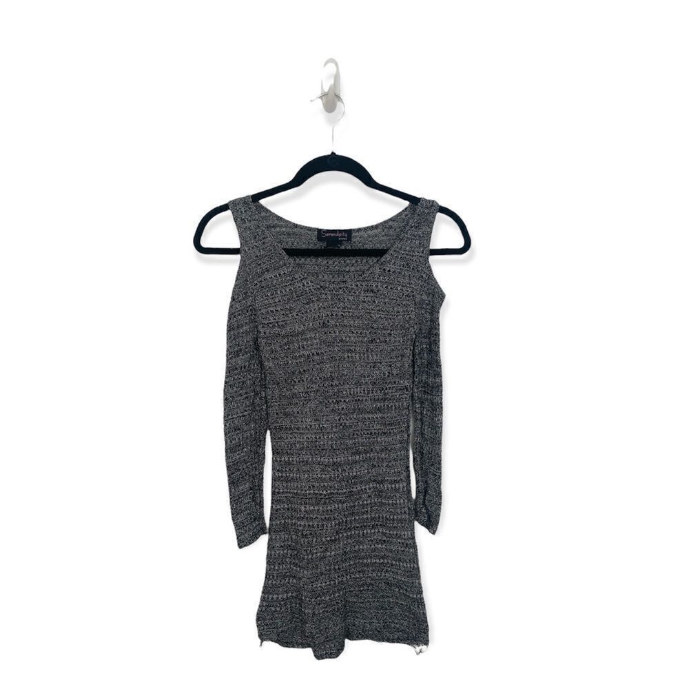 Other Serendipity by Victoria Grey Cold Shoulder Knit Top | Size S Size S / US 4 / IT 40 - 2 Thumbnail