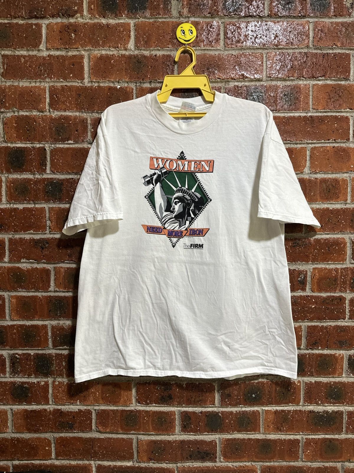 Vintage Vintage Women Need More Iron The Firm Faded Tee Size US XL / EU 56 / 4 - 1 Thumbnail