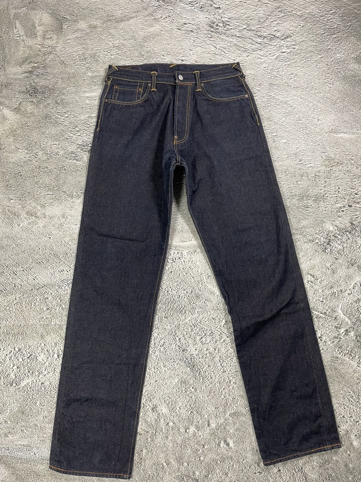 Evisu Evisu jeans red logo selvedge navy denim vintage Size US 33 - 4 Thumbnail