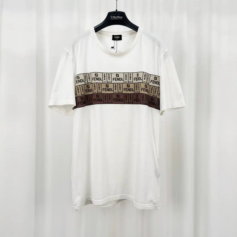 Fendi Summer White Logo T-Shirt for Men 0089