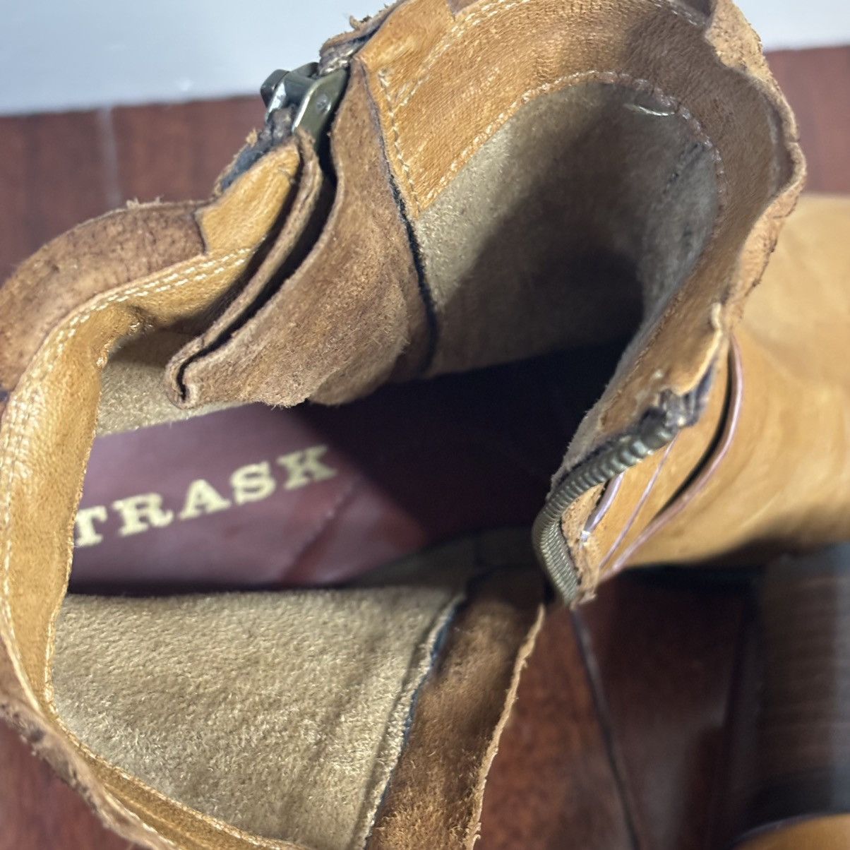 Trask H.S. Trask 7M Leather Mallory Boot Block Heel Ankle Booties Size US 7 / IT 37 - 7 Thumbnail