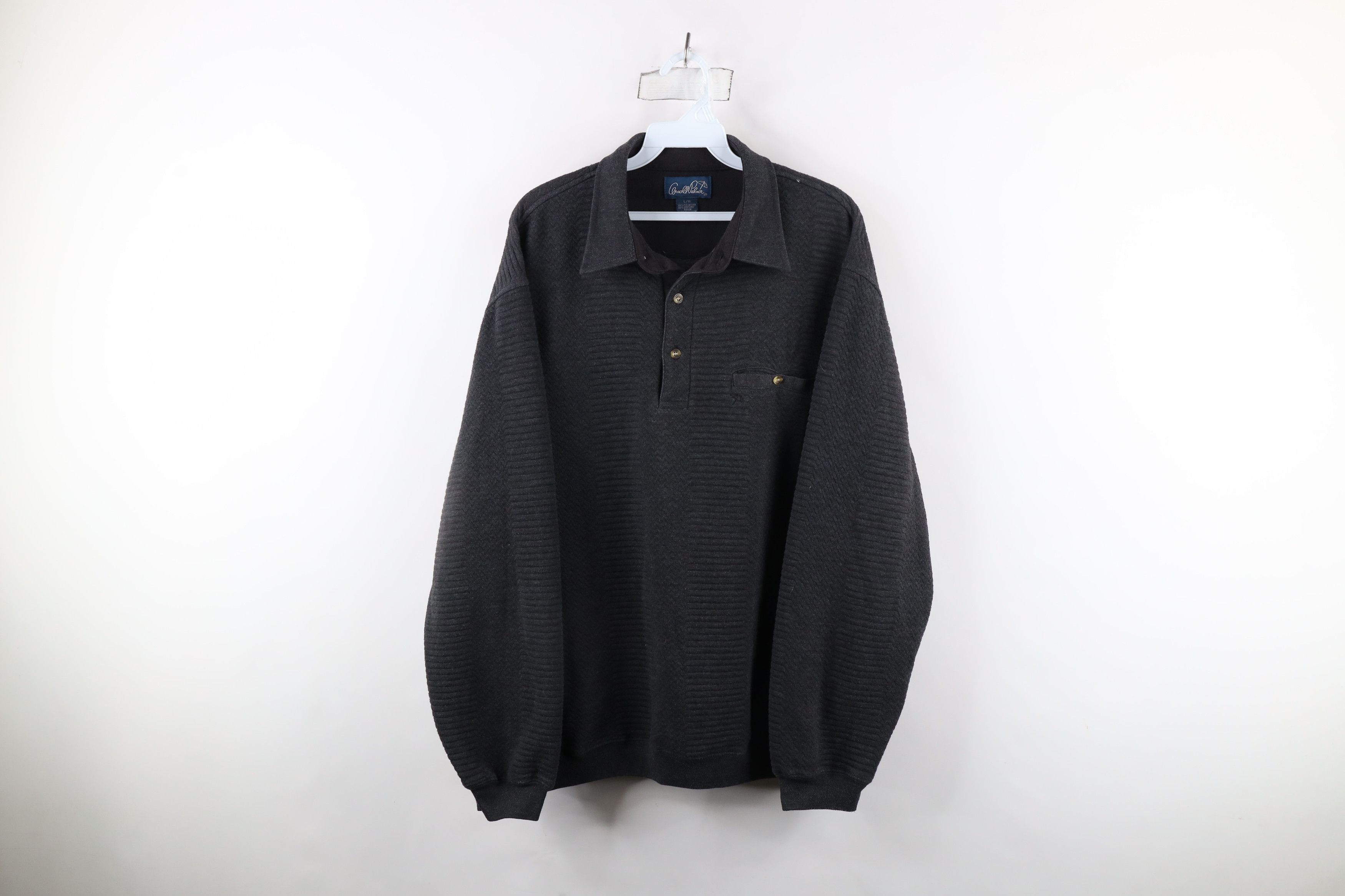 Vintage Vintage 90s Streetwear Knit Collared Pullover Sweatshirt Size US L / EU 52-54 / 3 - 1 Thumbnail