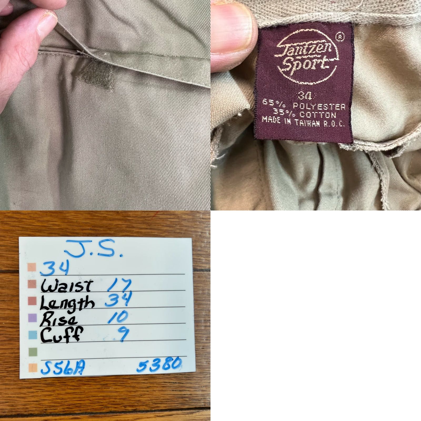 Jantzen Jantzen Sport Womens Flat Front Straight Leg Mid Rise Stretch Tan Pants 34 Size 24" / US 00 / IT 34 - 8 Thumbnail