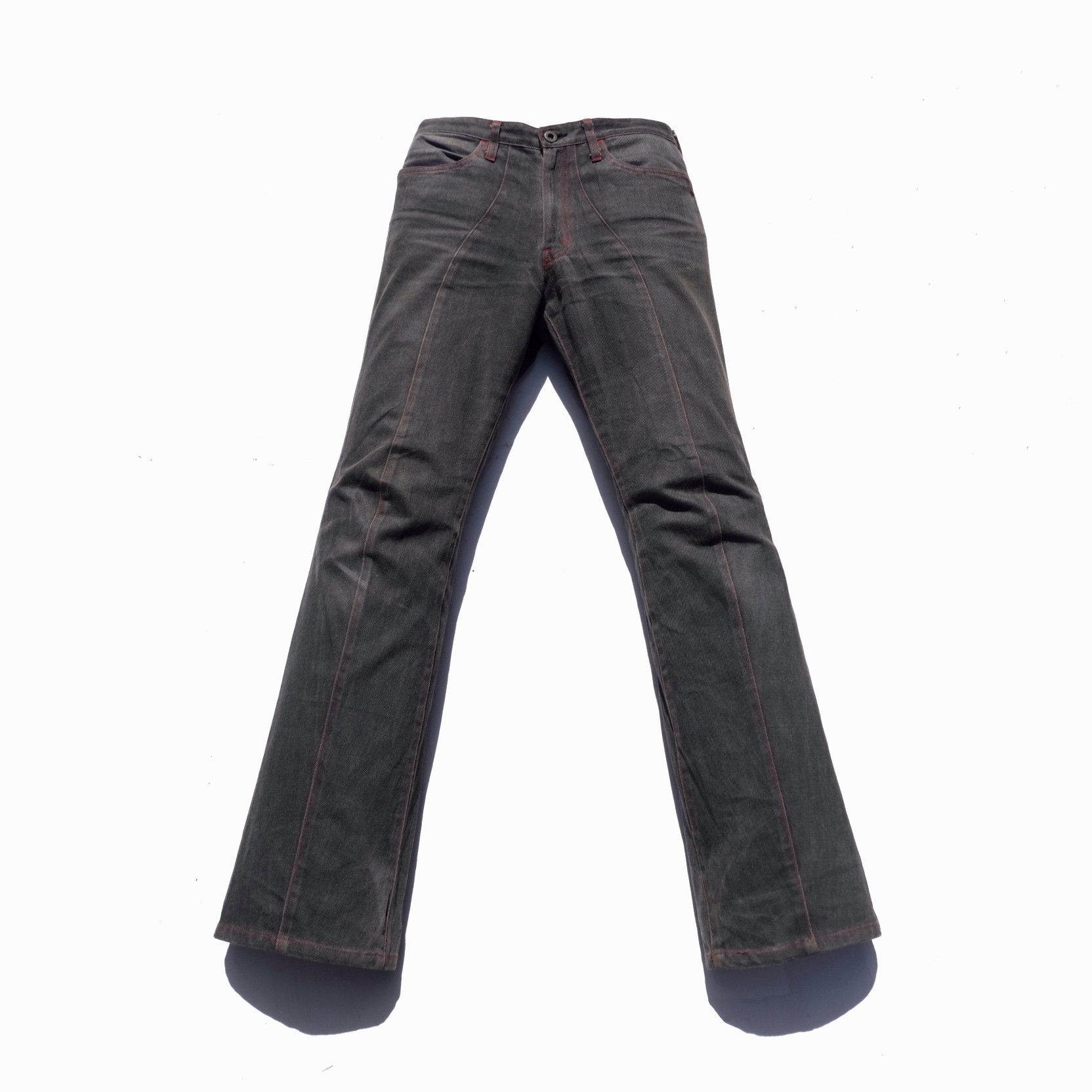 image of Le Grande Bleu L G B x Tornado Mart The Difference - Rupert Flare Jeans in Dark Grey (Size 28)