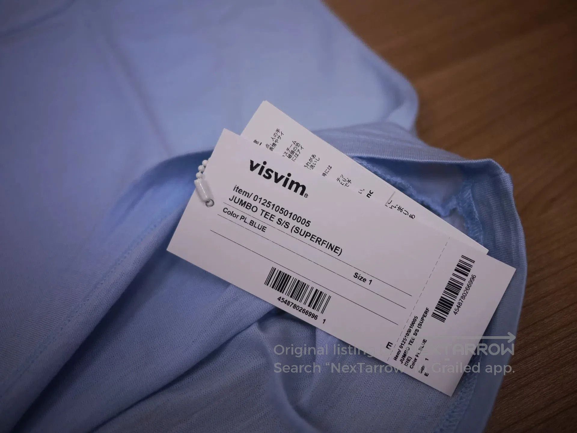 Visvim 25SS VISVIM JUMBO TEE in PL.BLUE. Size US S / EU 44-46 / 1 - 3 Thumbnail