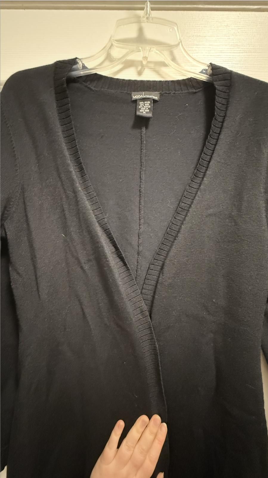 Designer Moda International Long Wool Blend Open Cardigan M Size M / US 6-8 / IT 42-44 - 2 Thumbnail