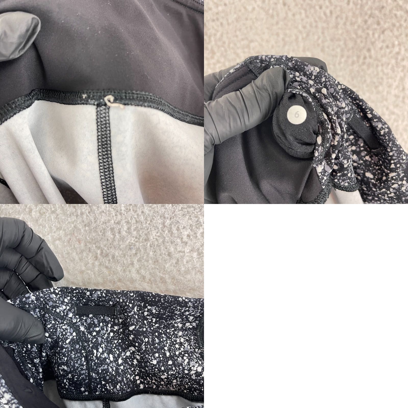 Lululemon Lululemon Outrun 17" Crop Leggings Womens Size 6 Black Splatter Activewear Gym Size 27" / US 4 / IT 40 - 9 Thumbnail