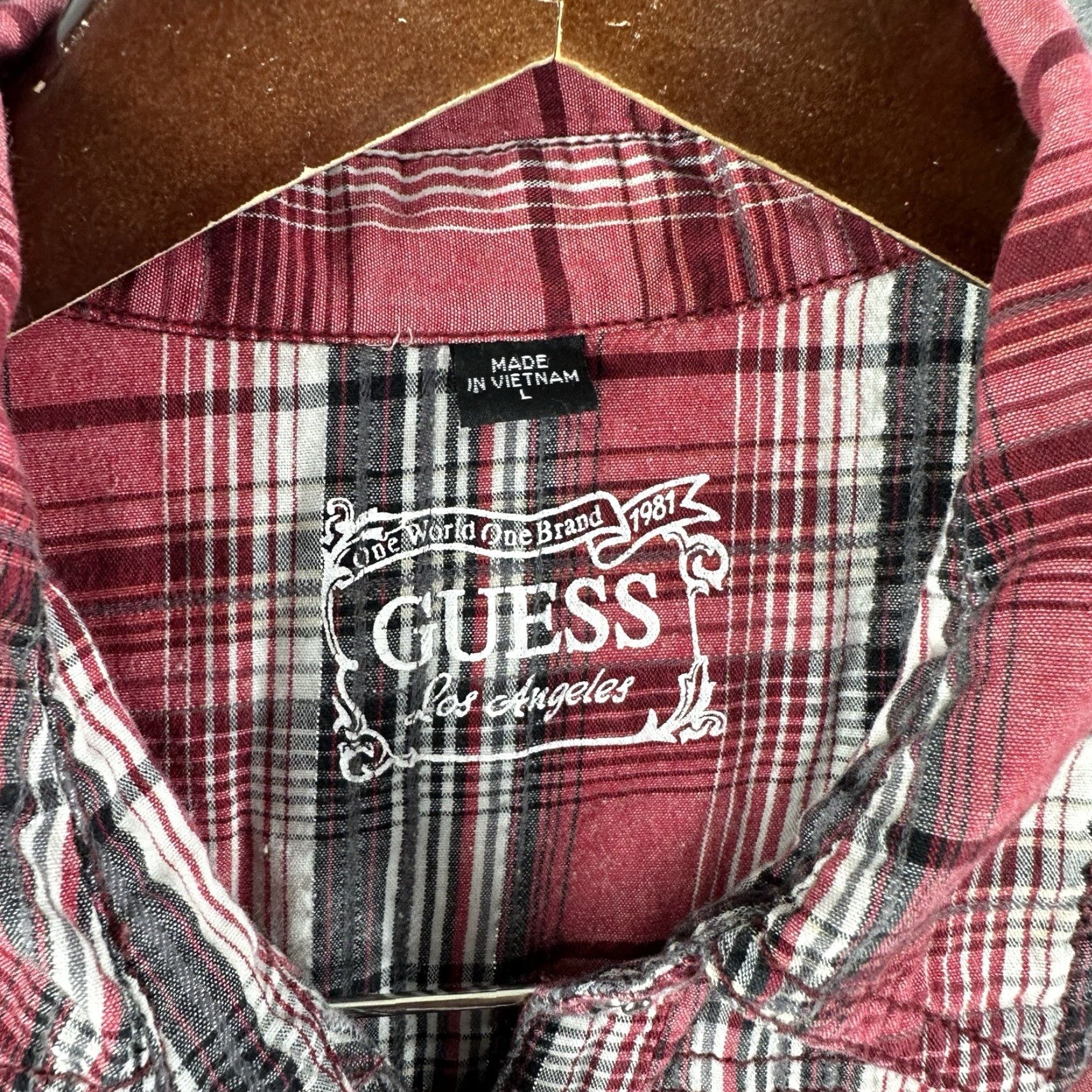 Guess VINTAGE Guess Western Shirt Womens L Red Plaid Long Sleeve Cowgirl 90s Country Button-Up Size L / US 10 / IT 46 - 7 Thumbnail