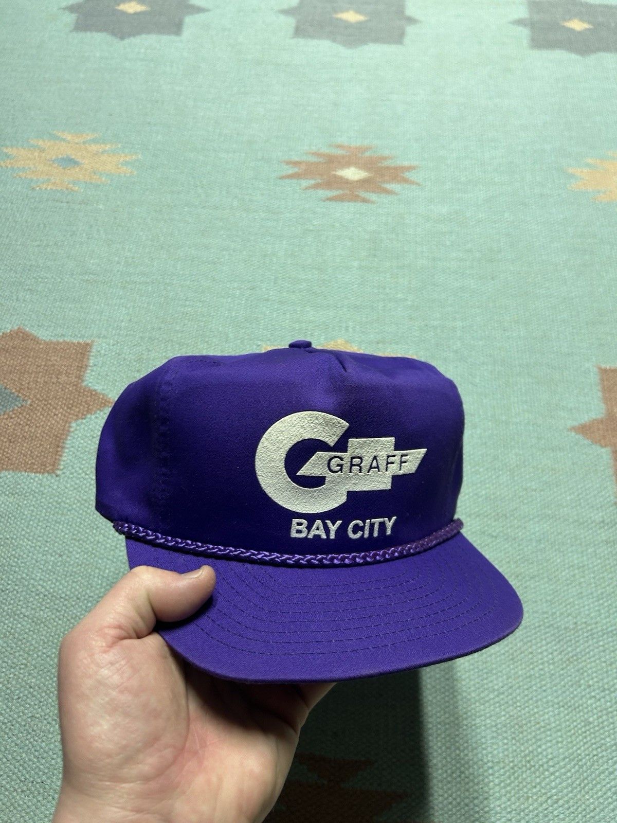 Vintage Vtg Strap hat Graff Chevy Chevrolet dealer bay city Michigan Size ONE SIZE - 1 Thumbnail