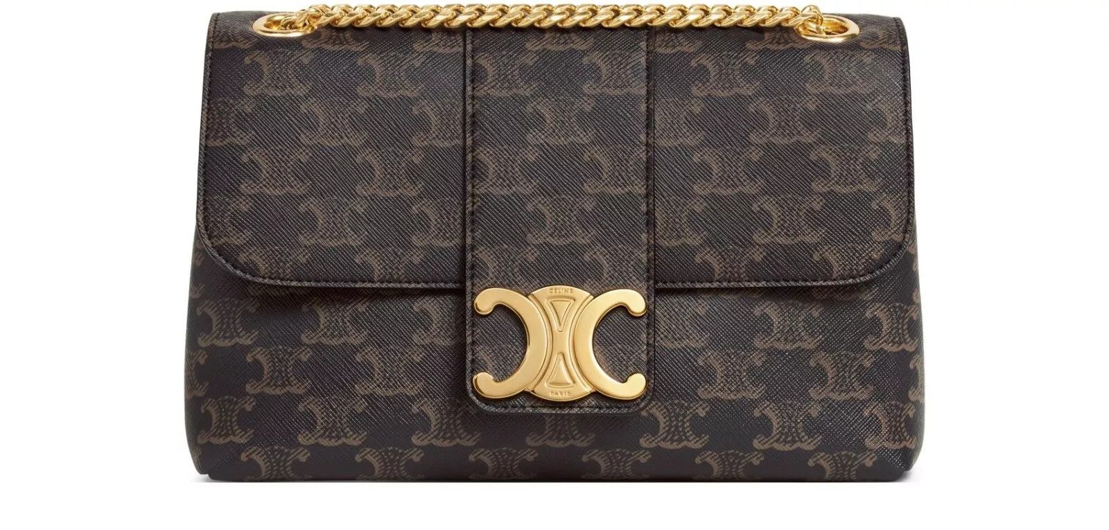 Celine CELINE Victoire Medium Tan Triomphe Canvas Shoulder Bag Size ONE SIZE - 1 Thumbnail