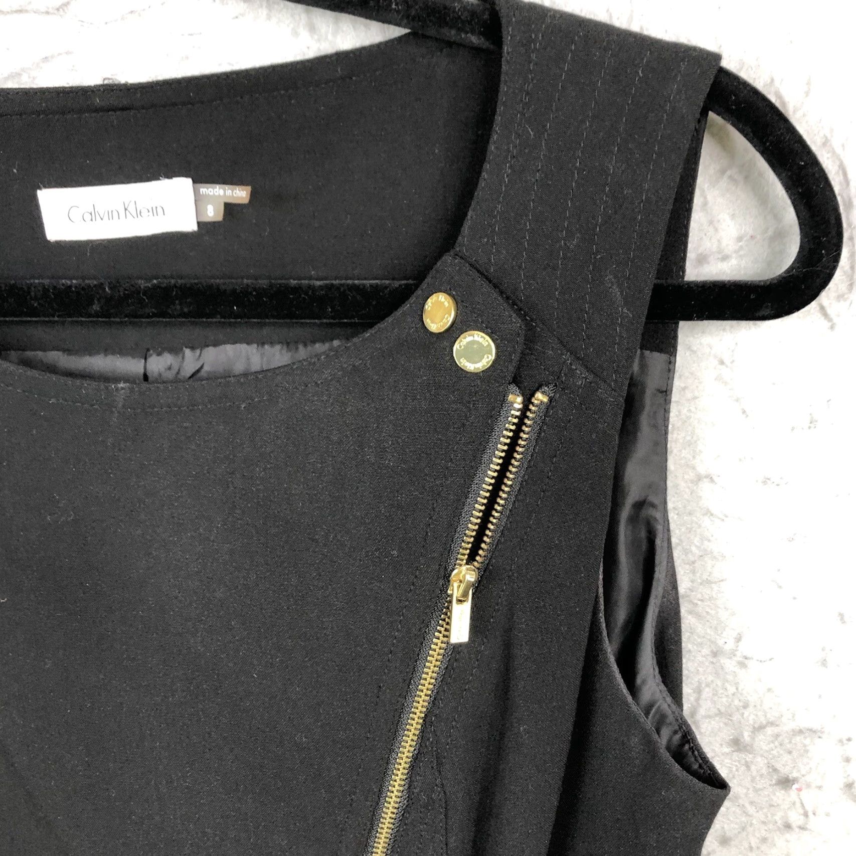 Calvin Klein Calvin Klein Dress Womens 8 Black Sleeveless Scuba Ponte Knit Office Modern Size M / US 6-8 / IT 42-44 - 4 Thumbnail