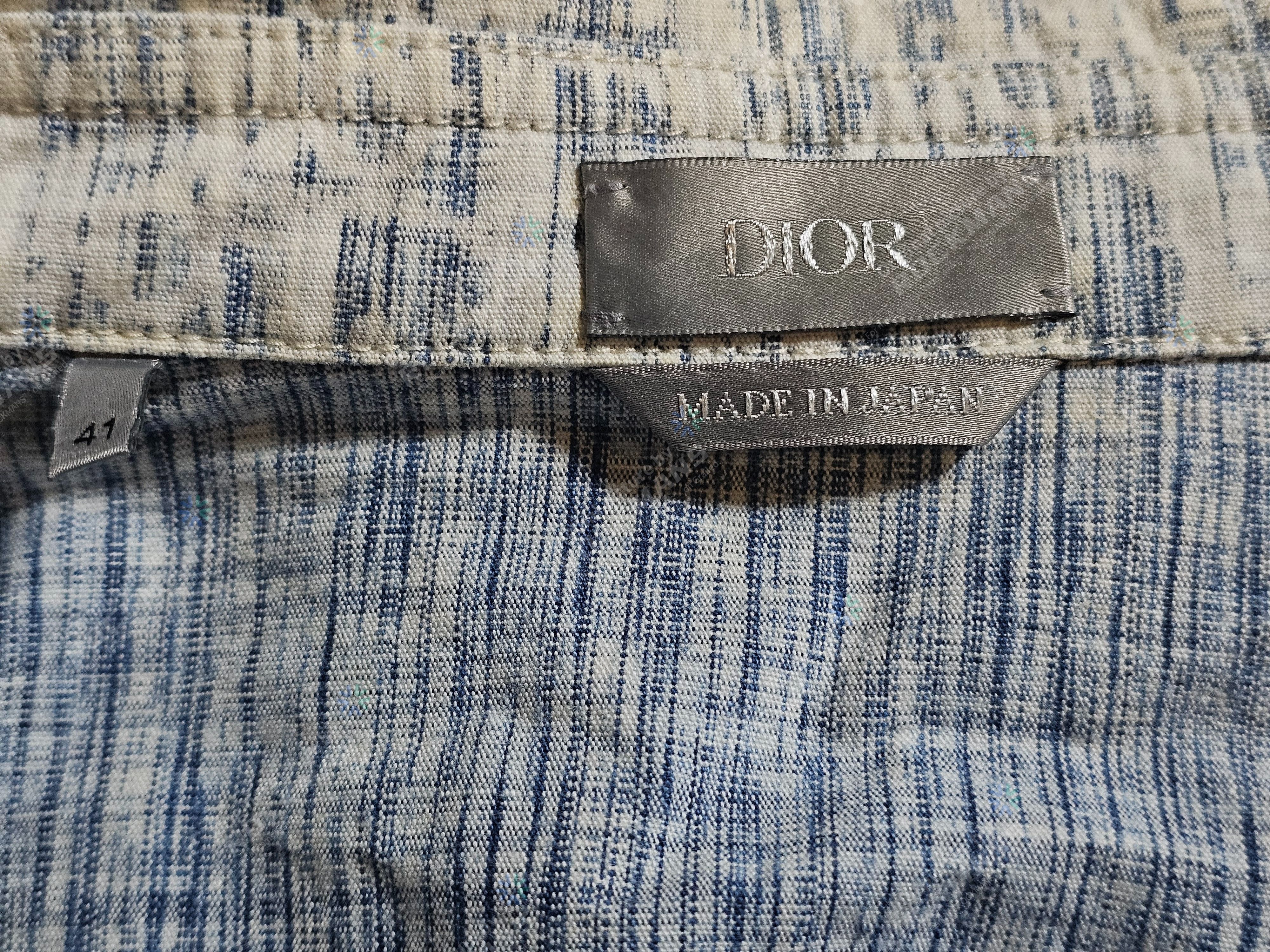 Dior Dior Outerwear Shirt Denim Oblique Kasuri Print Size 41 Size US L / EU 52-54 / 3 - 6 Thumbnail