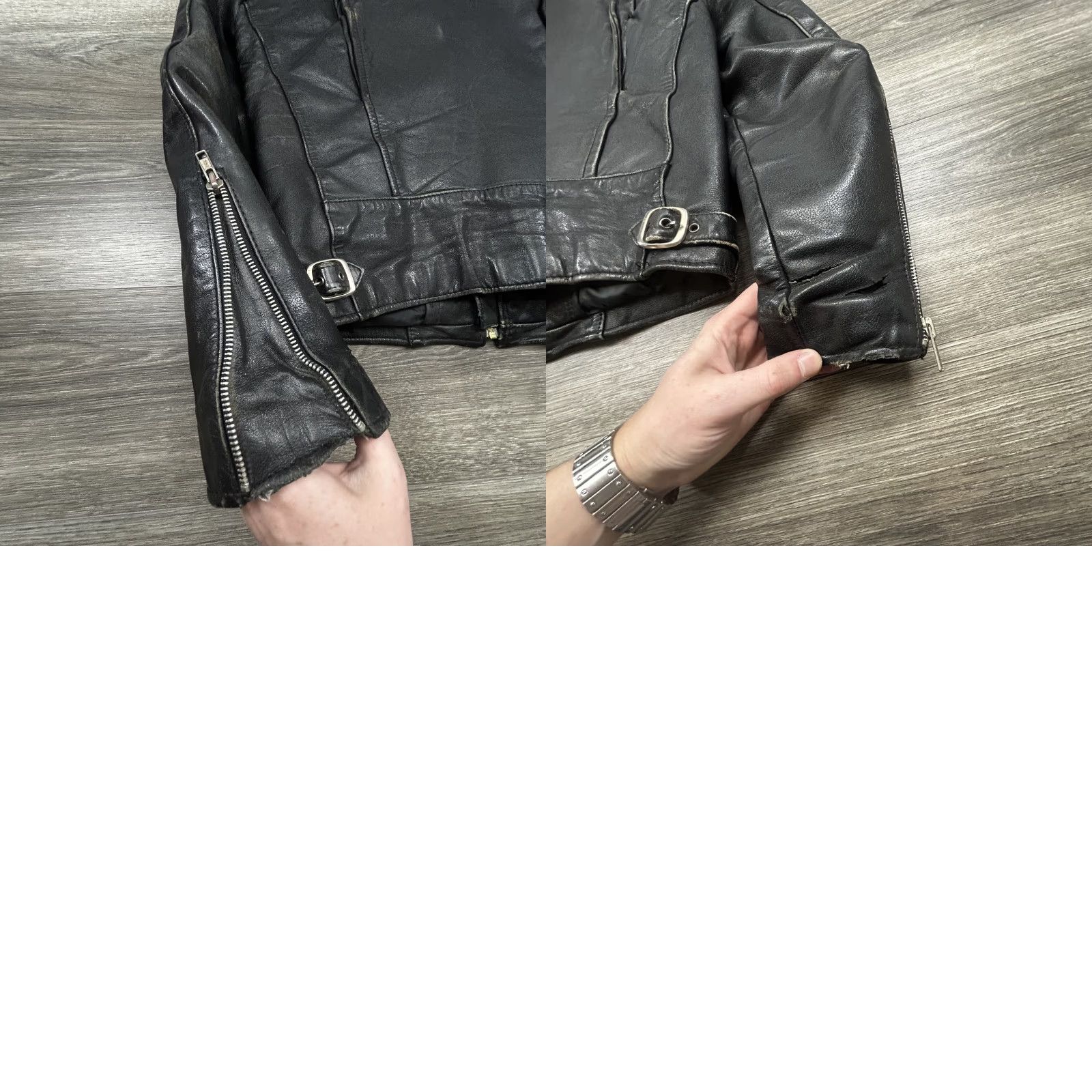 Ben Sherman VINTAGE Bermans Leather Jacket Mens 38 Medium Black Motorcycle Biker Size US XXS / EU 40 - 11 Thumbnail