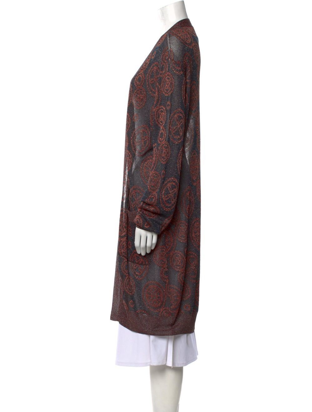 Dries Van Noten Dries Van Noten - Blue Brown Metallic Paisley Cardigan Size ONE SIZE - 9 Thumbnail