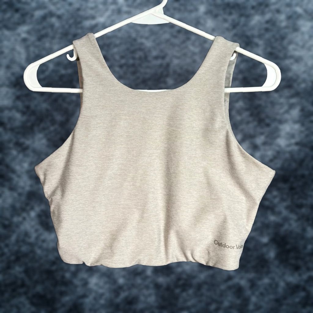 Outdoor Voices Outdoor Voices Top Womens Medium Heather Gray V-Neck Crop Top Athletic Gym Size M / US 6-8 / IT 42-44 - 1 Thumbnail