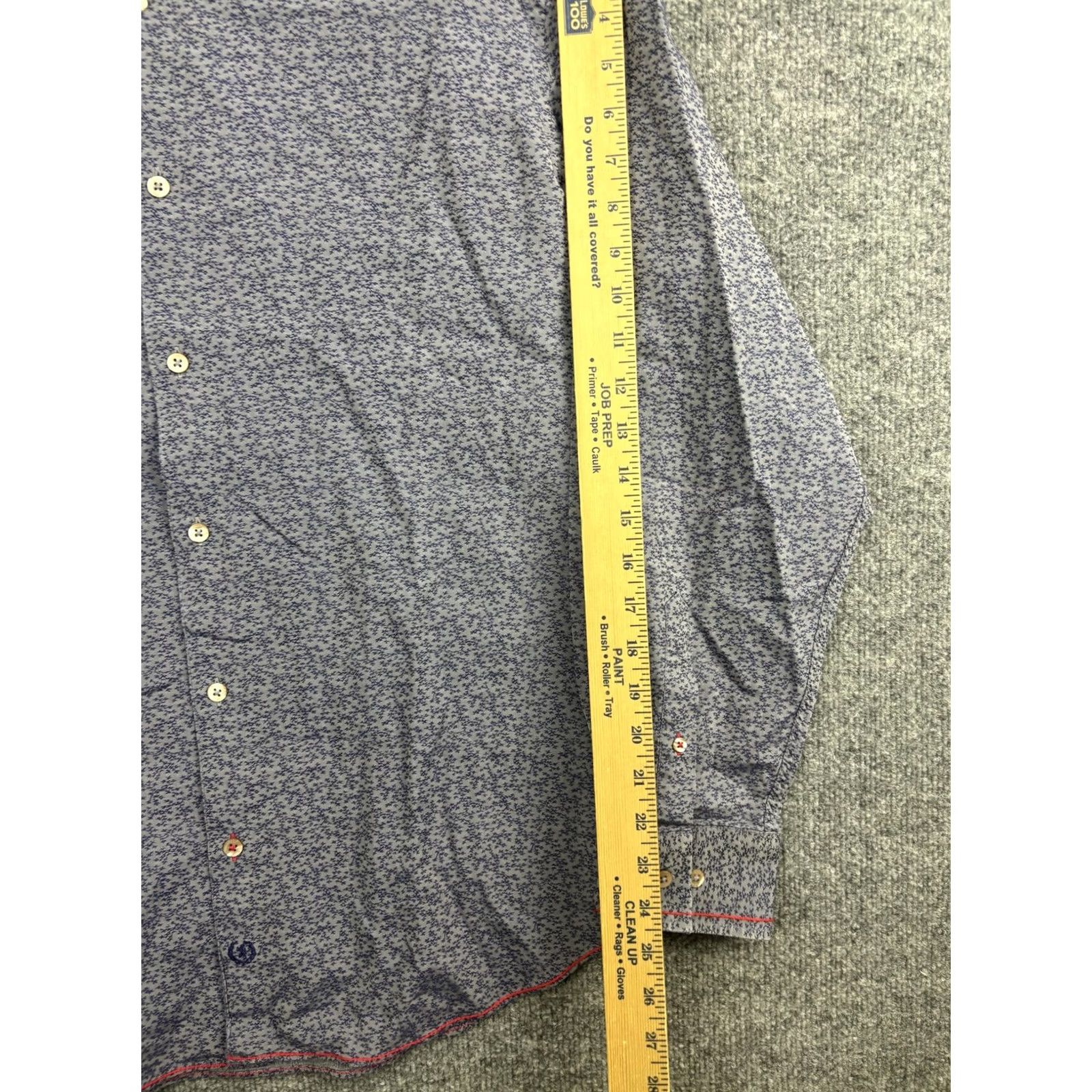 BUGATCHI Bugatchi ShirtMens XL Gray Floral Long Sleeve Button Front Cotton Casual Size US XL / EU 56 / 4 - 4 Thumbnail