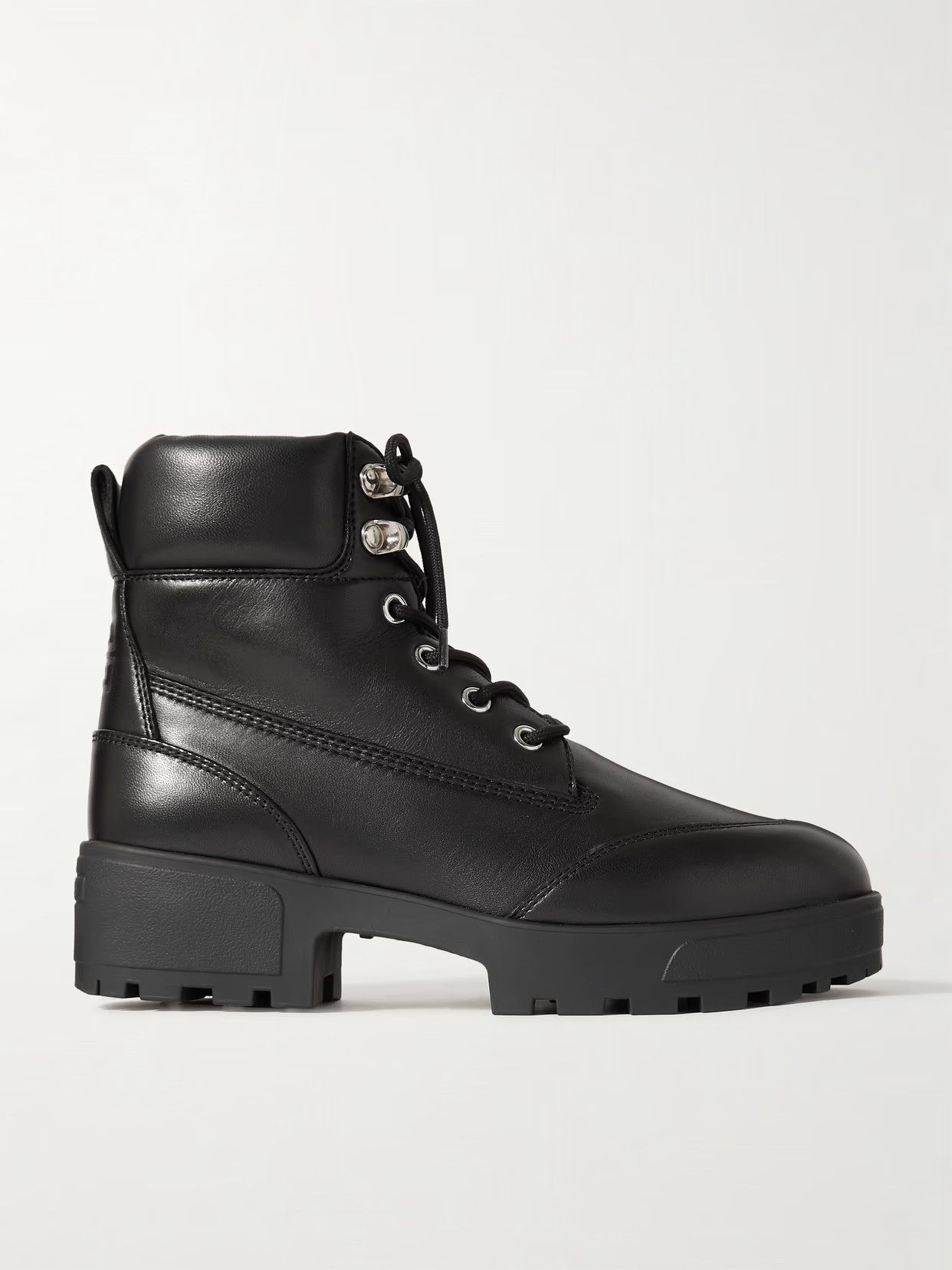 Givenchy o1w1db10525 Trekker Leather Lace-Up Hiker Boots in Black Size US 8 / IT 38 - 4 Thumbnail