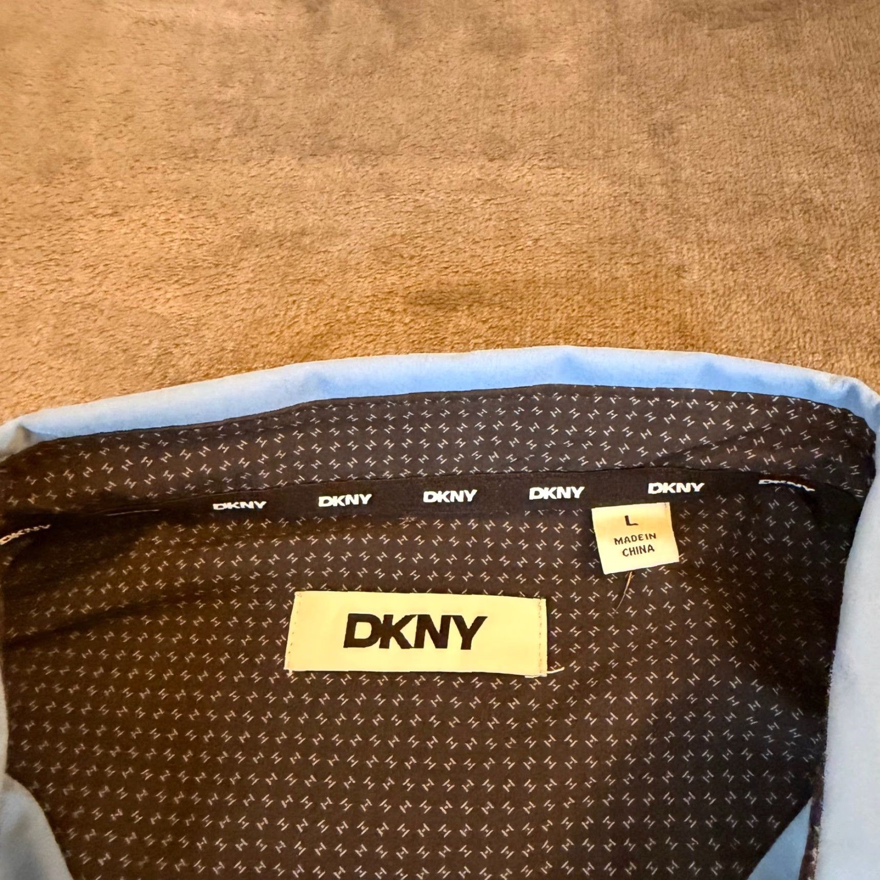DKNY DKNY Bright Blue Dress Shirt Button Down Long Sleeve Mens Large NWT Lightweight Size 42R - 4 Thumbnail