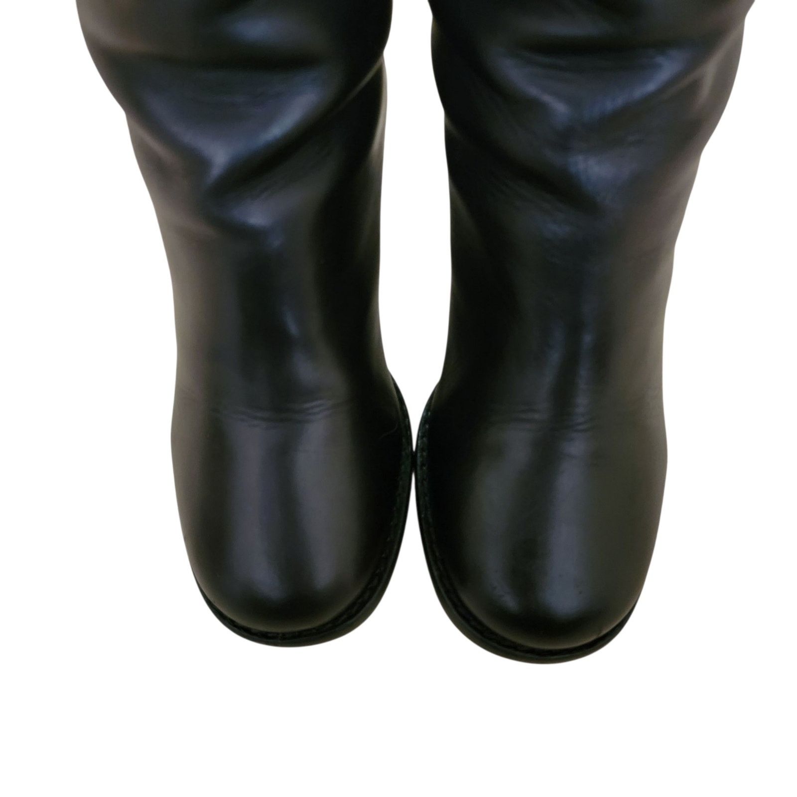 Vintage Dior Galliano Black Leather Metal Toe Boots 36
